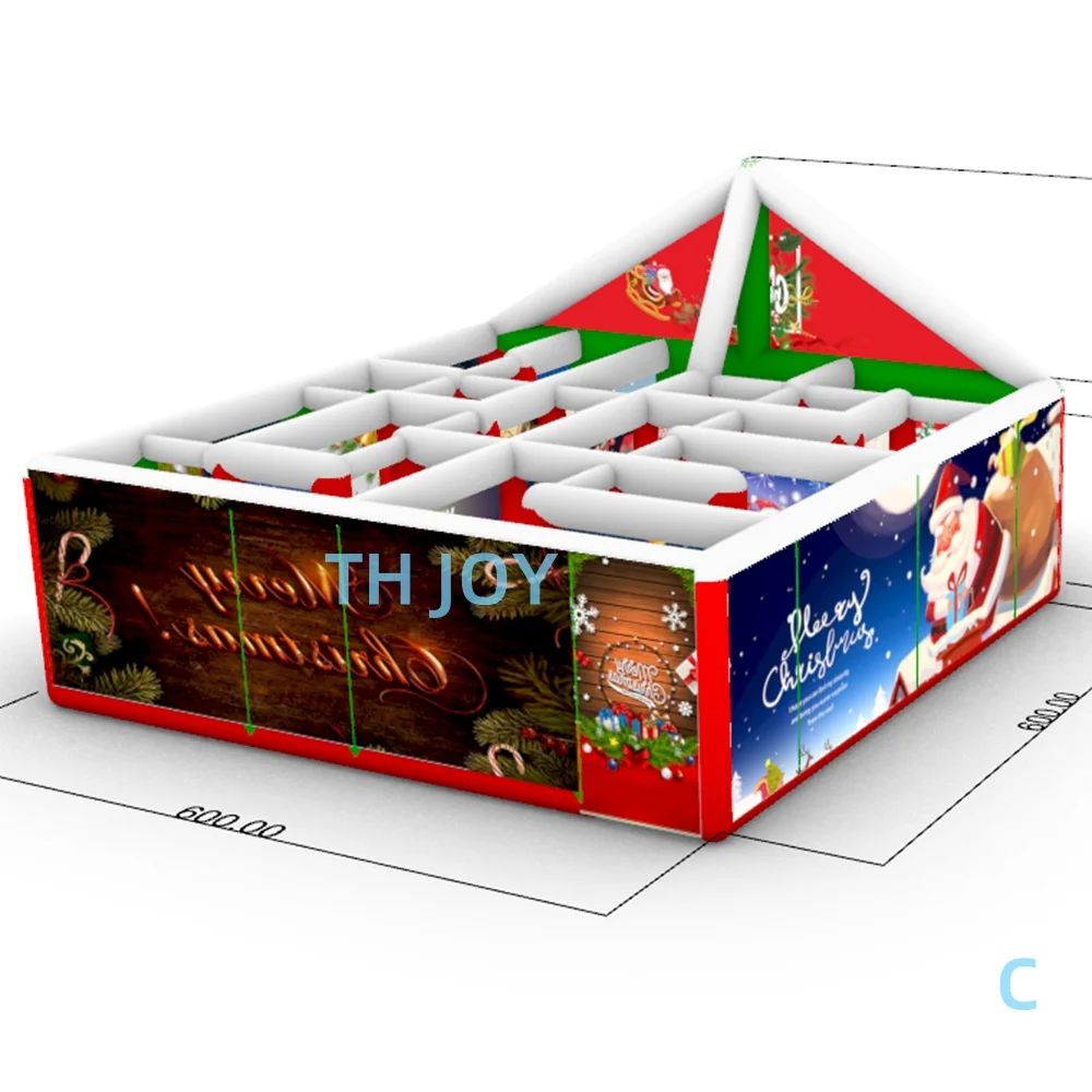 Giochi di labirinto gonfiabili di Natale del castello Giochi di puzzle di labirinto gonfiabili con stampa completa in vendita