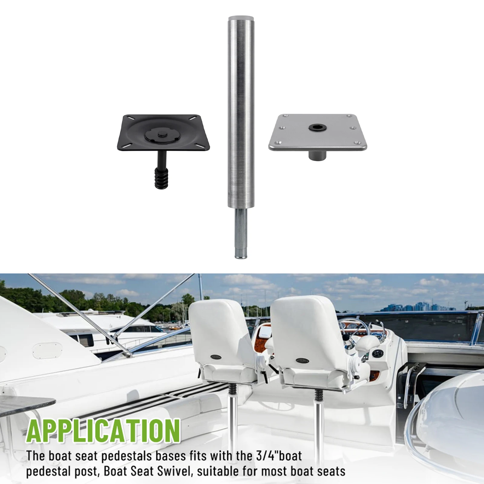 

Boat Seat Pedestal Base Mount Kit Support Stand Deck Mounted for Jon Boat Fishing Boat Bass Boat Outdoor Activities Pontoon Boat