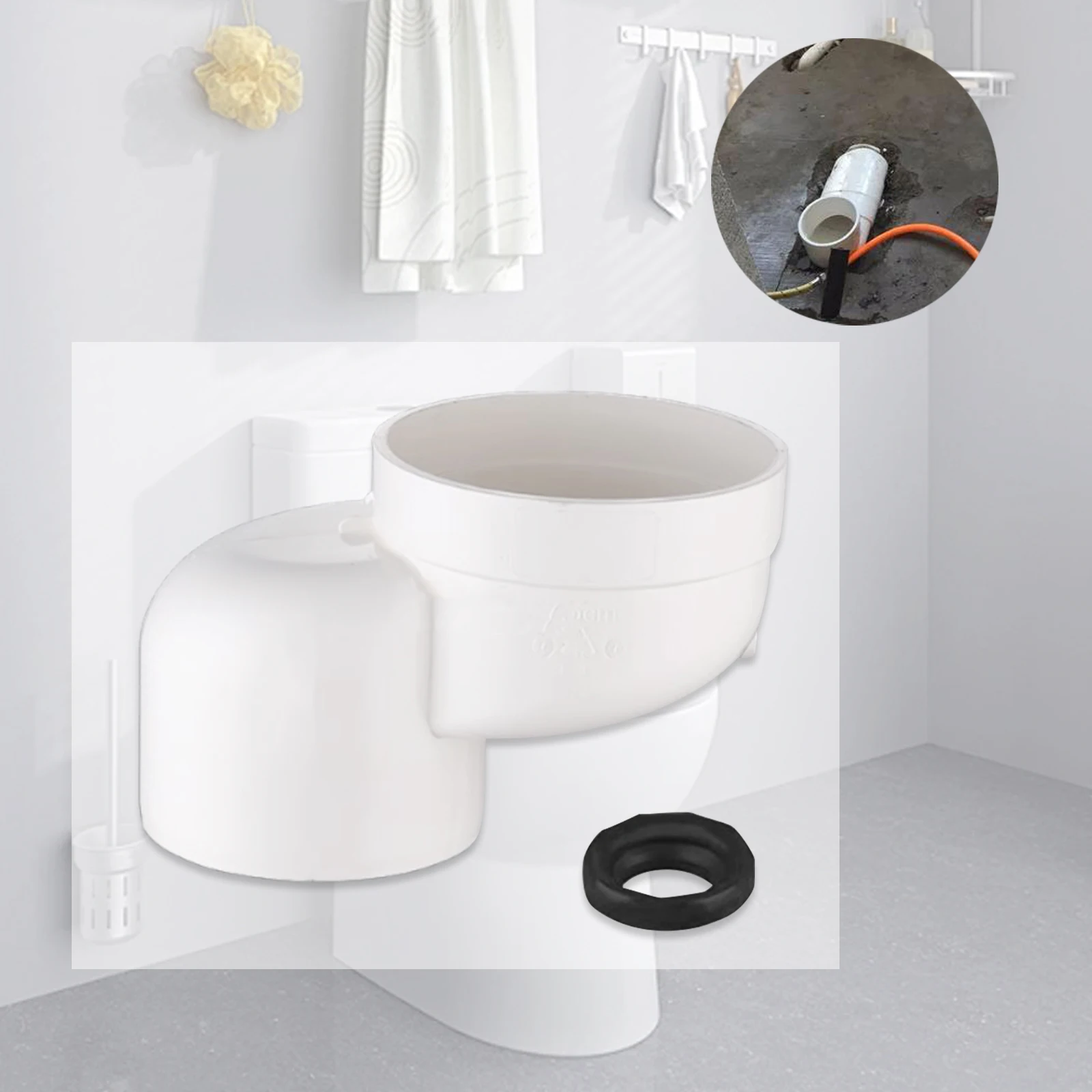 Accessorio professionale per cambio WC, prolunga flangia per WC