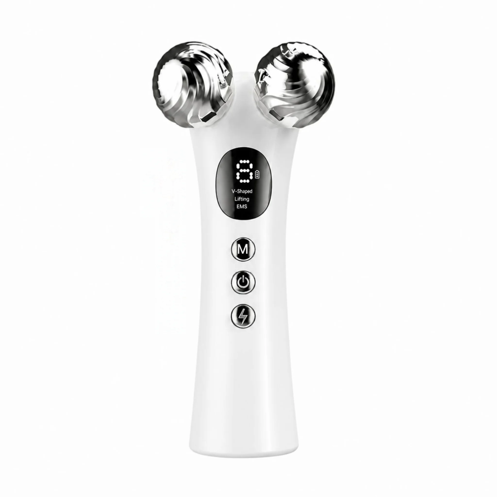 Advanced Microcurrent Face Massager 6D Dual Roller EMS Facial Toning Device Body Sculpting Vibration Skin Tightening Tool with LED Screen