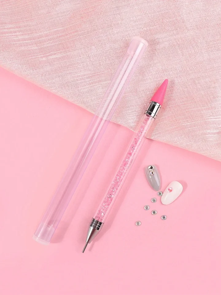 1 pieza lápiz de cera para recoger circonitas de uñas herramienta de puntos de doble punta para circonitas punta de cristal y gema herramienta de arte de uñas para manicura DIY 3