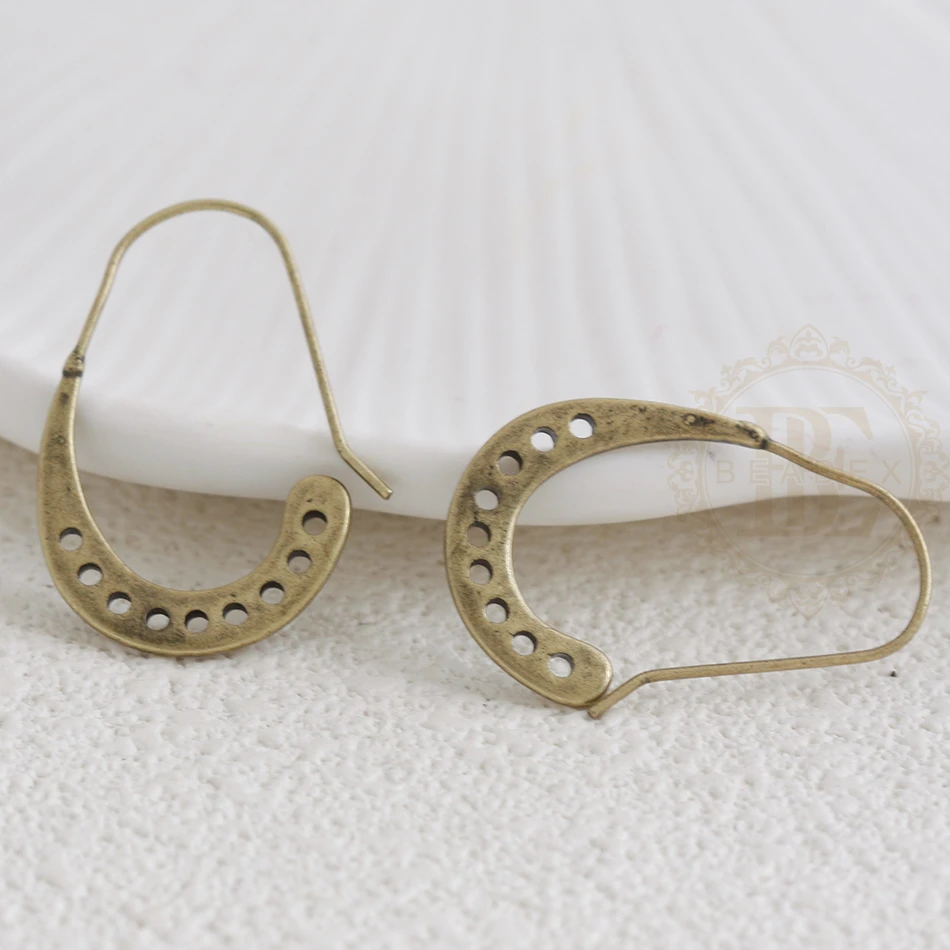 DIY Supply-2 قطعة من مكونات القرط المصنوعة من النحاس الصلب - غير منتظمة 32.9 × 21.5 مم (4921C-8)