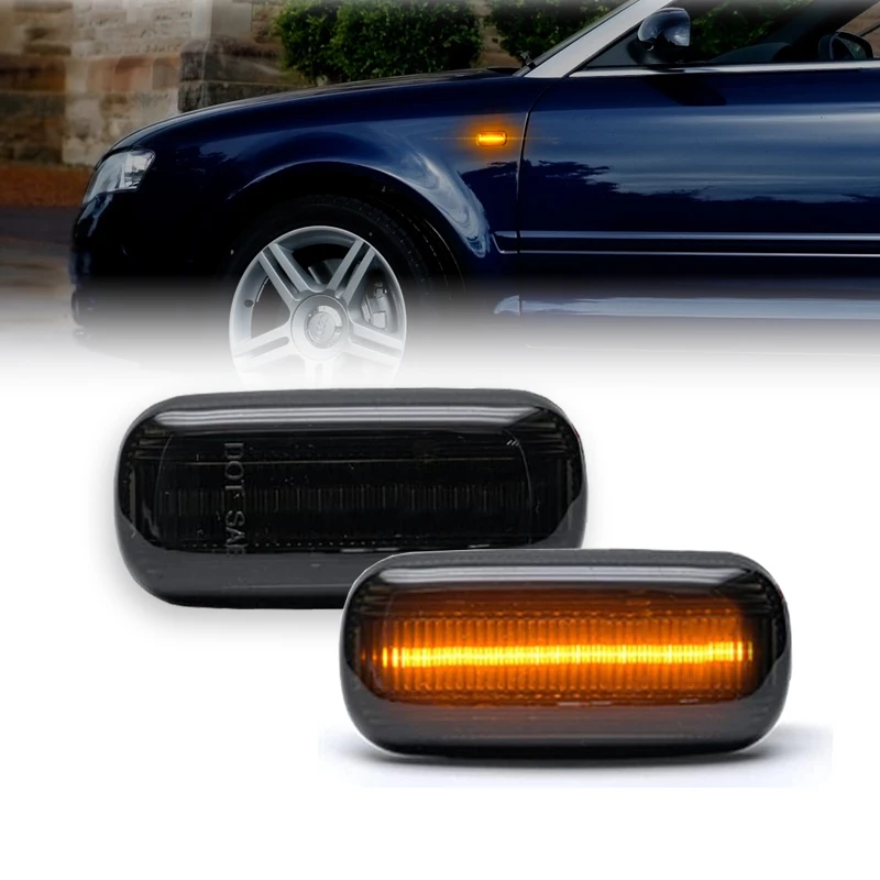 iJDM Smoke Lens Amber Yellow LED Front Fender Side Marker Light For Audi A3 S3 8P A4 S4 RS4 B6 B7 B8 A6 S6 RS6 Turn Signal Light