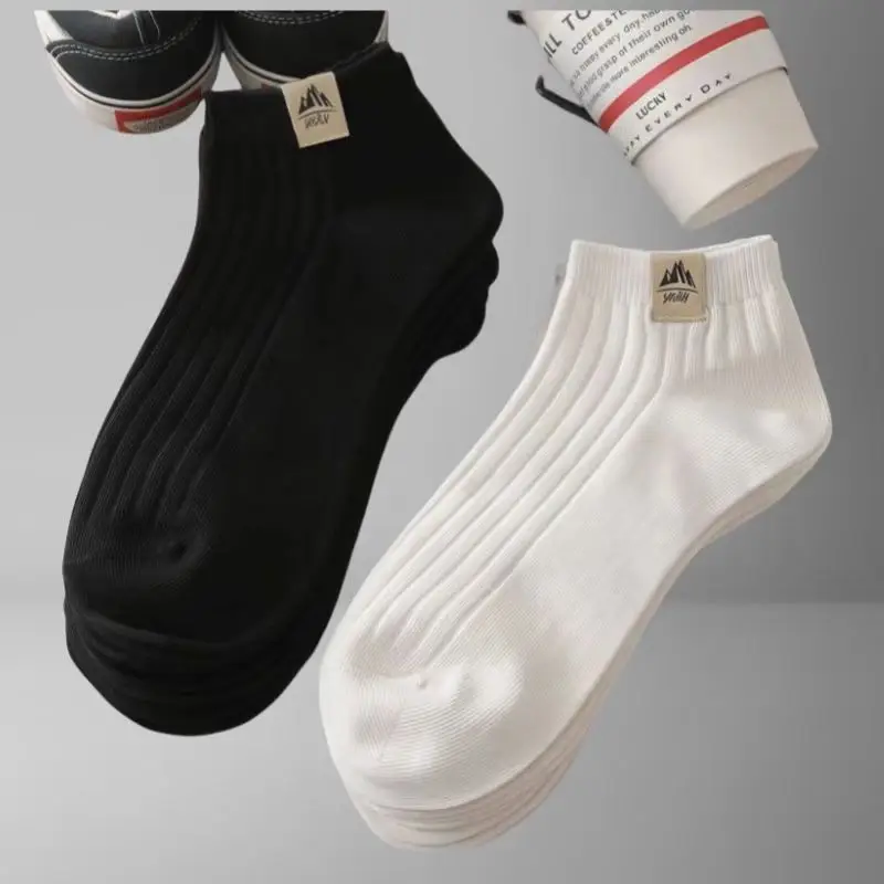 20 Pairs of Snow Capped Mountain Logo Socks, Casual Style, Simple Round Neck, Suitable for Travel, Hiking and Other Scenes