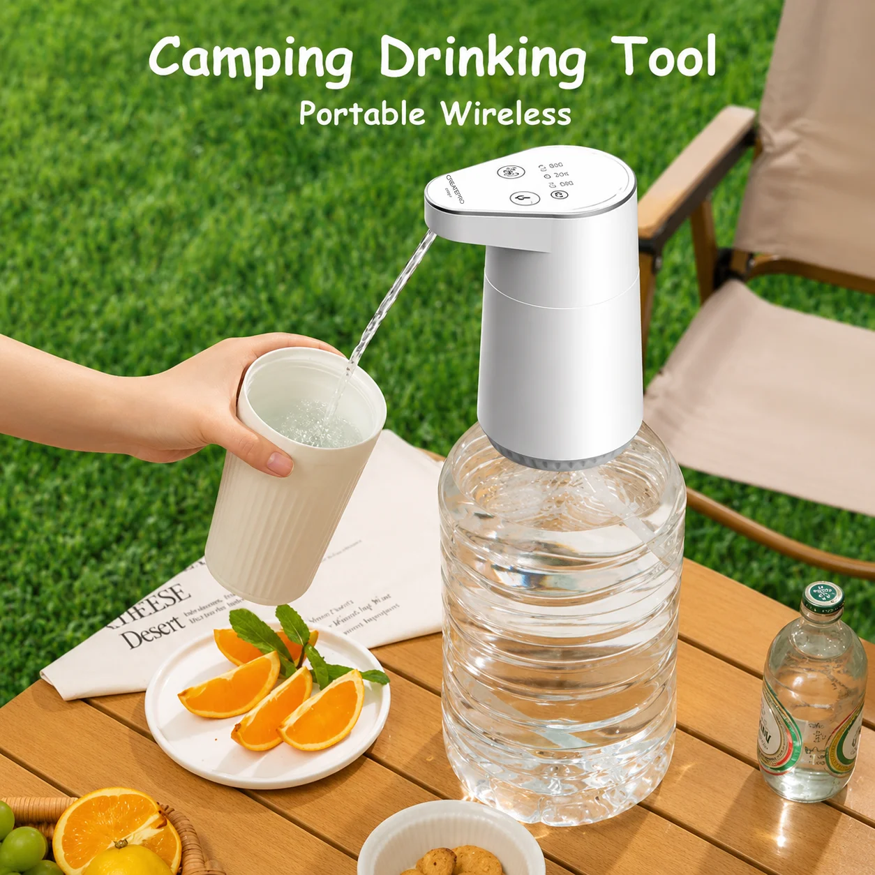High Flow Rate of 3L per Minute Rechargeable Water Dispenser, TYPE C Charging 5 Gallon Bottle Water Dispenser Pump, for Homehould, Office, and Outdoor Use.