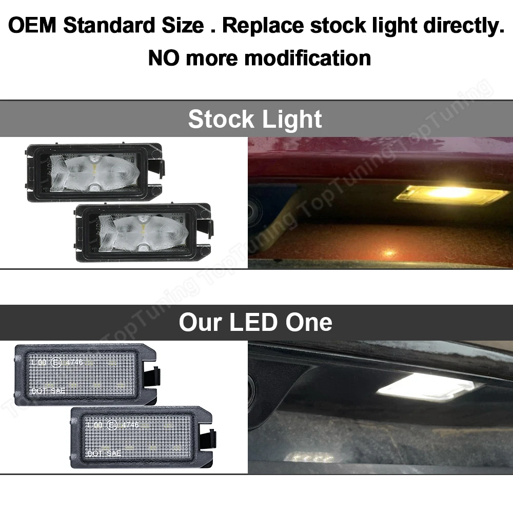 Per Fiat 500 per Jeep Grand Cherokee Compass Patriot per Maserati per Dodge Viper 2pcs LED lampada luce targa