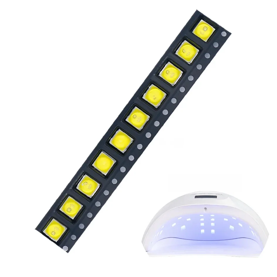 20 sztuk lampy do paznokci 1W UV LED SMD5054 5051 5050 Lampa UV LED 365+395NM Diody LED do maszyny do paznokci do majsterkowania — zdjęcie 2