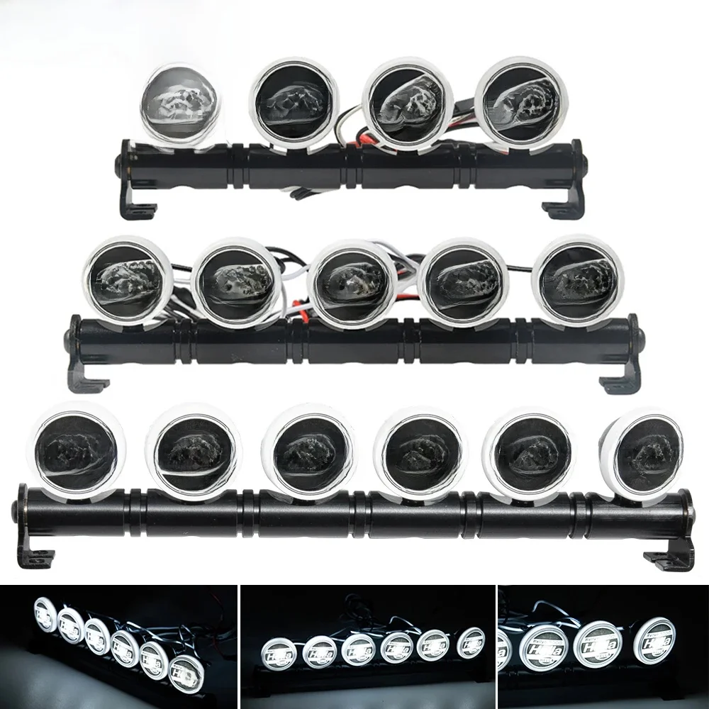 YEAHRUN – lampe de toit de voiture RC, bande lumineuse LED avec support 4.8-6V pour 1/10 TRX4 TRX6 D90 Axial SCX10 90046 Wraith, pièces