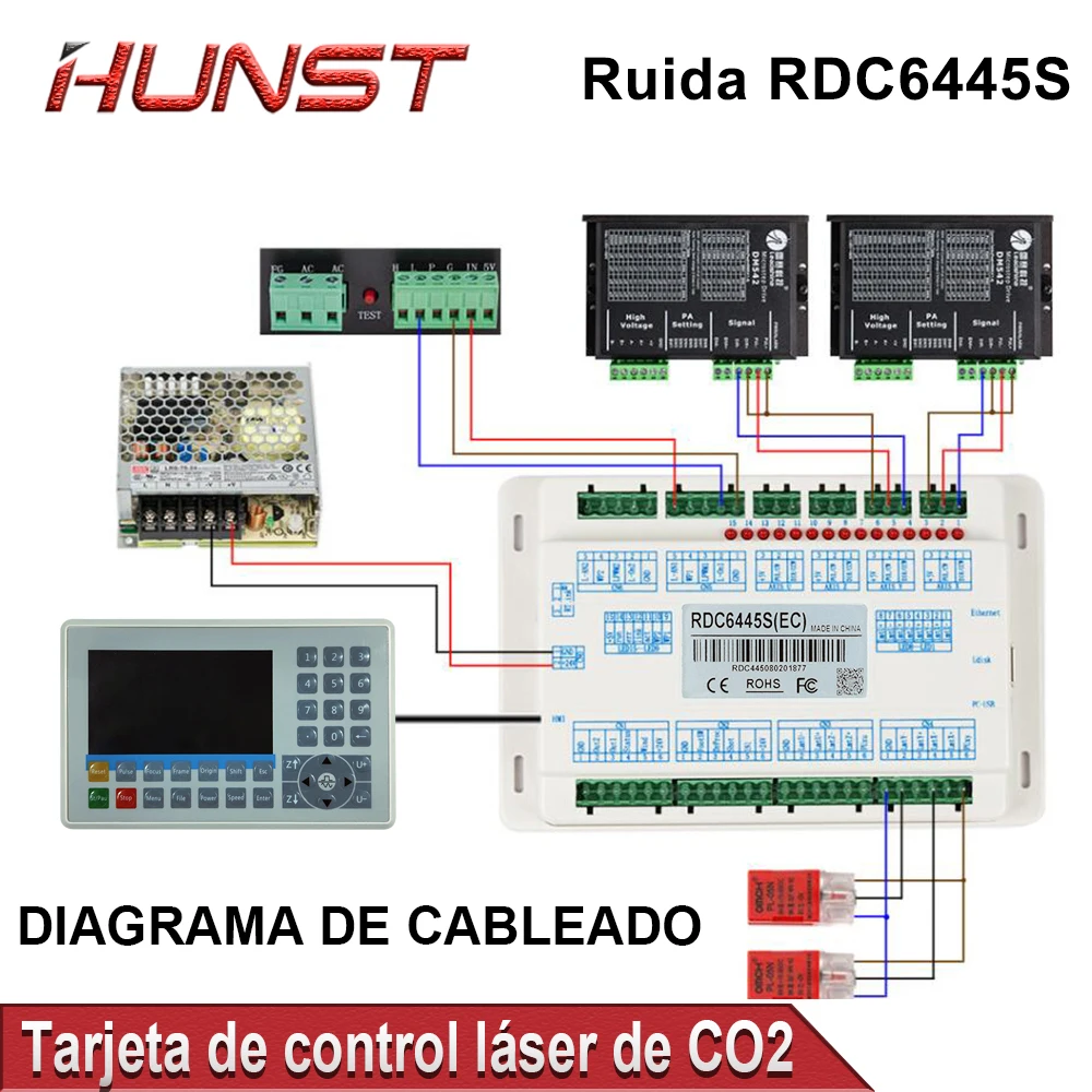 HUNST Ruida RDC6445G CO2 Laser Control Card Motherboard For CNC Laser Cutting Machine Control System RDC6445S