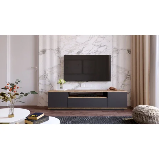 UBBU HOME TV unitv Redplay express meubles furniture TV Unit living room furniture Modern Shelf Walnut