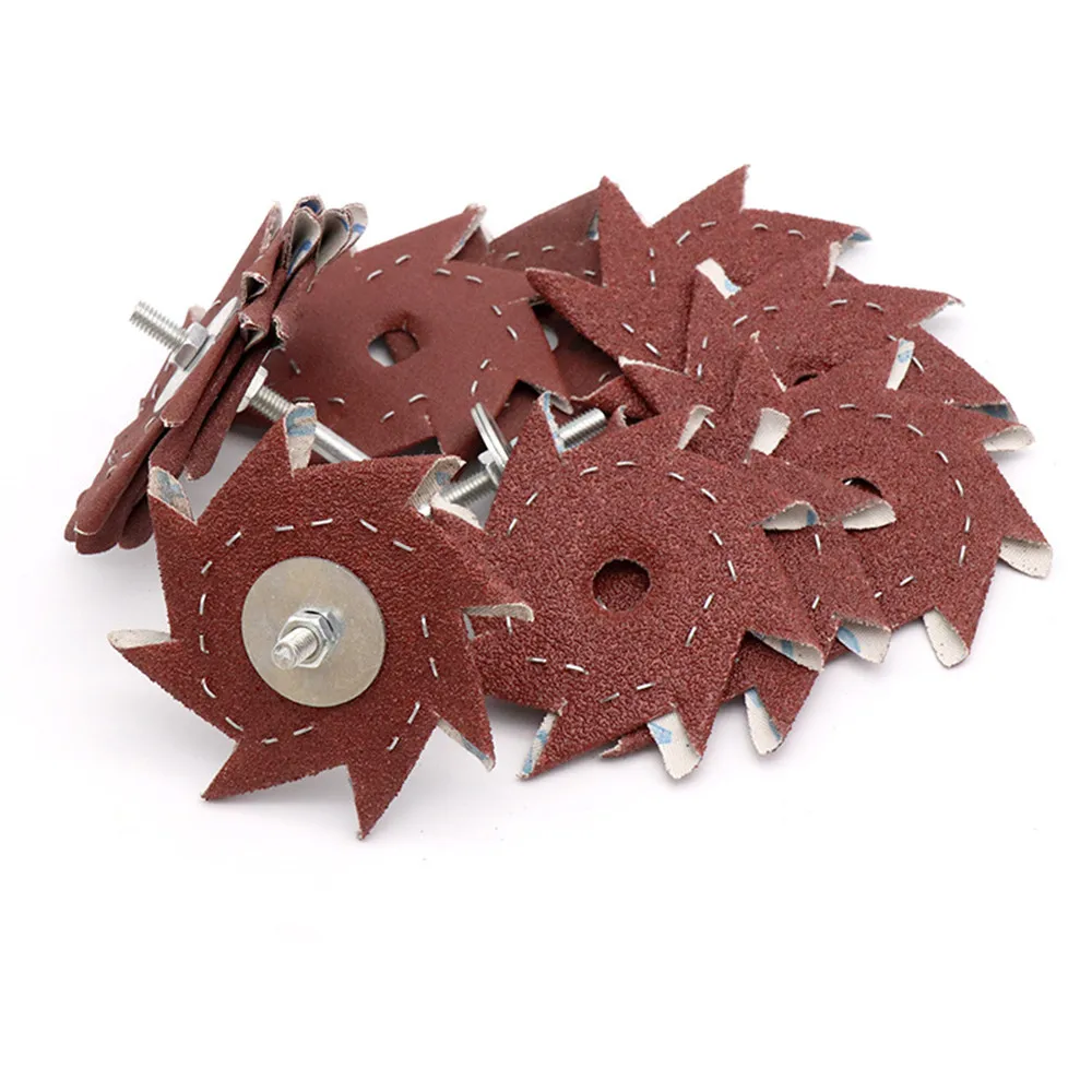 5 Pcs Achteckige Schleifpapier Schleifen Disc Grit 80-600 Doppel Schicht/Einzigen Schicht 6mm Schaft Holzbearbeitung Möbel schleifen Grat