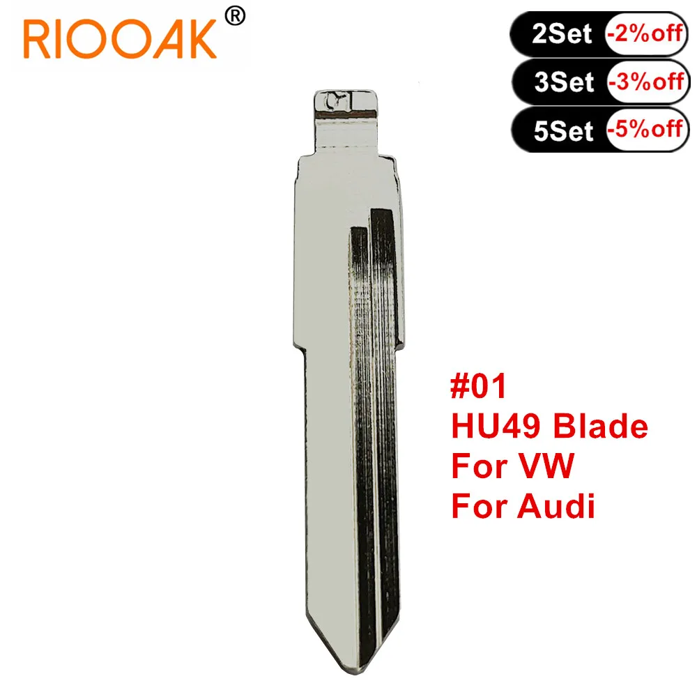 

#01 HU49 Replacement Car Key Blade Blank Key Uncut Blade Car-styling For VW Volkswagen Golf Santana Jetta Audi 100