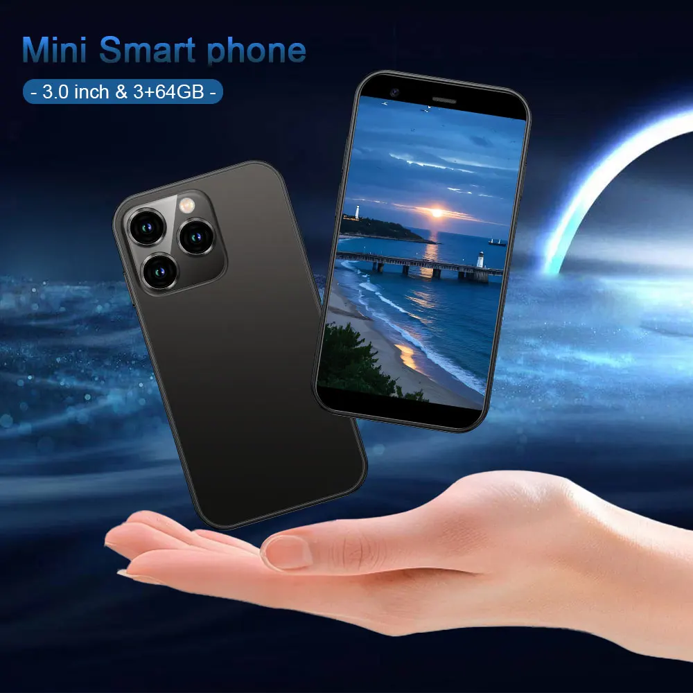 Nouveau Smartphone Android Mini 4G 2026, 3 Go + 64 Go de Stockage, Écran Tactile HD 3 Pouces, Double SIM Double Veille, Navigation GPS, Longue Autonomie de Batterie, Charge Rapide, Appareil Photo Intelligent, Design Compact et Portable, Téléphone Mobile Mini Idéal pour les Voyages, l'Usage Quotidien et les Vacances