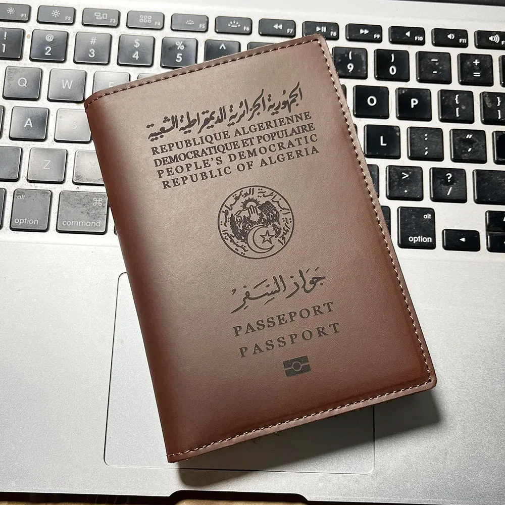 Handmade Genuine Leather Algeria Passport Cover Genuine Leather Passport Holder