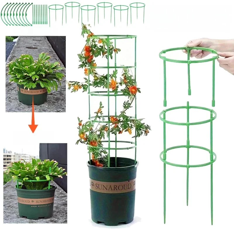 Plant Ondersteuning Stakes Halve Cirkel Trellis voor Potplanten Bonsai Wijnstok Bloem Ondersteuning Vaste Staaf Clips Tuingereedschap 6-36 Stuks - afbeelding 2