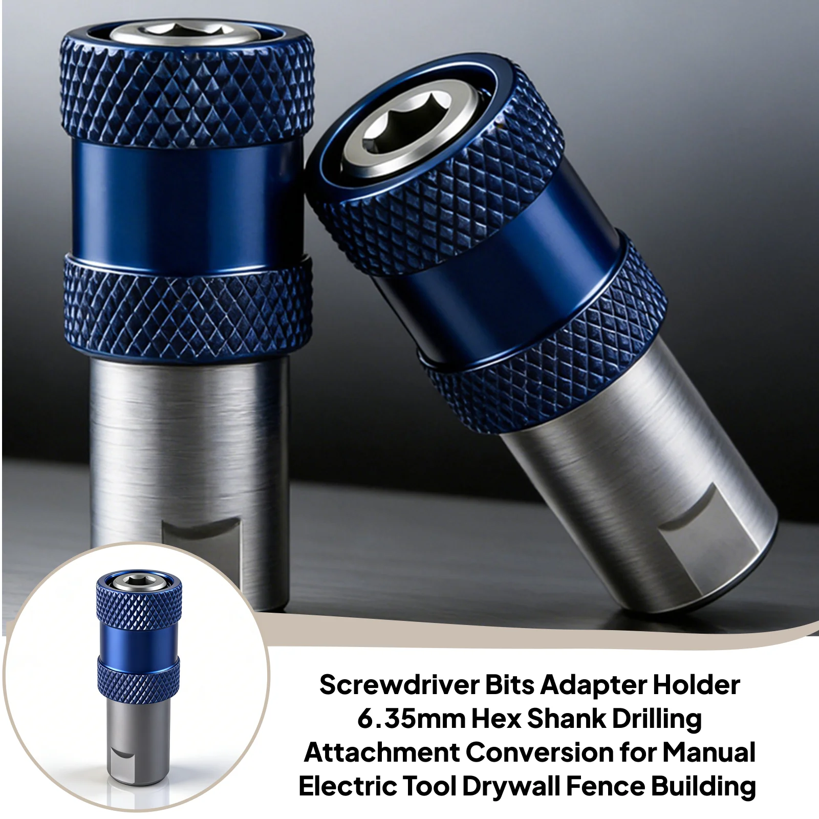 Screwdriver Bits Adapter Holder 6.35mm Hex Shank Drilling Attachment Conversion for Manual Electric Tool Drywall Fence Building