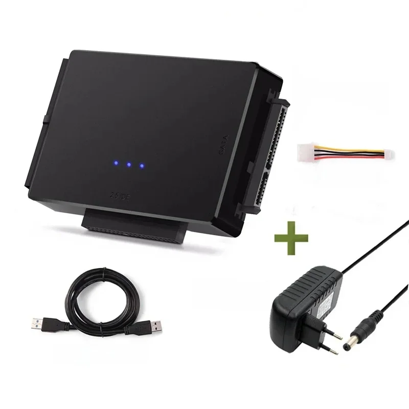 Adapter USB 3.0 na SATA IDE do dysków twardych Kabel konwertujący do 3,5-calowych dysków twardych/SSD CD DVD ROM CD-RW Adapter IDE SATA 3 w 1 — zdjęcie 2
