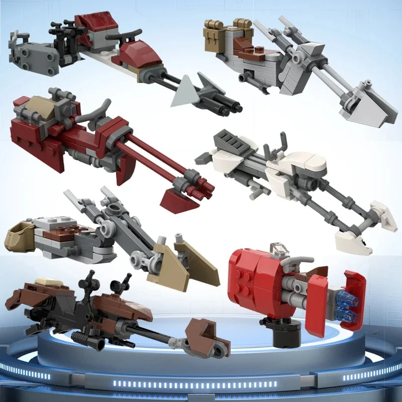 Space Wars – sac de combat artisanal pour vélo, véhicules de micro-chasseur, ensemble de construction de jouets, conçu pour les jeux d'action, jeu de rôle, brique de démarrage