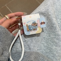 Leather cartoon embroidered puppy phone case for iPhone 14/15/16/17 Pro Max, with lanyard, new shockproof protective case