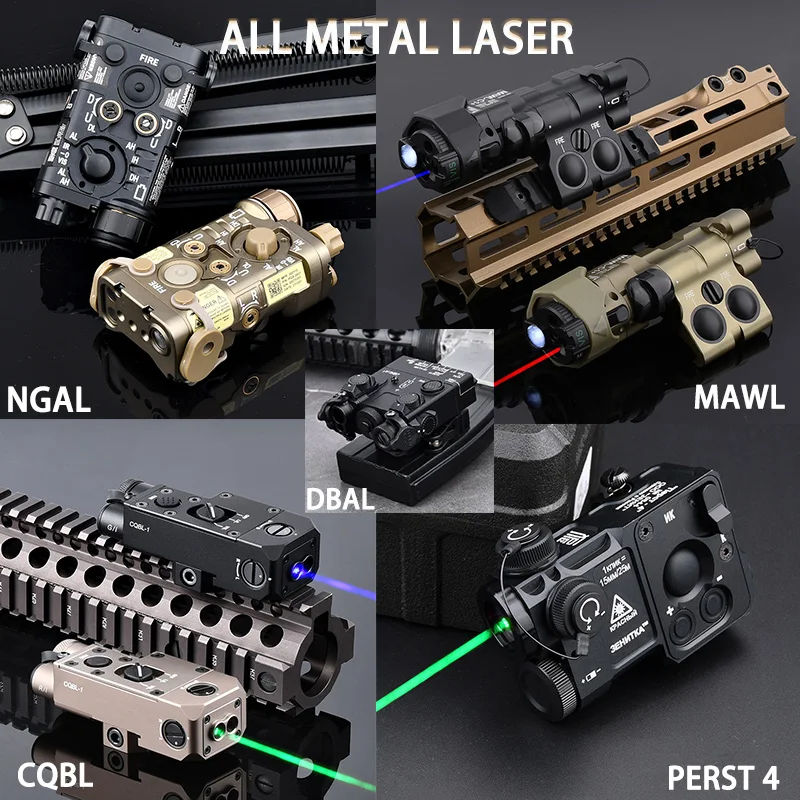 Wadsn-معدن Airsoft NGAL DBAL CQBL Perst 4 MAWL C1 ليزر تكتيكي ، أخضر أزرق نقطة حمراء ، IR تهدف ، RifleHunting Scoutlight