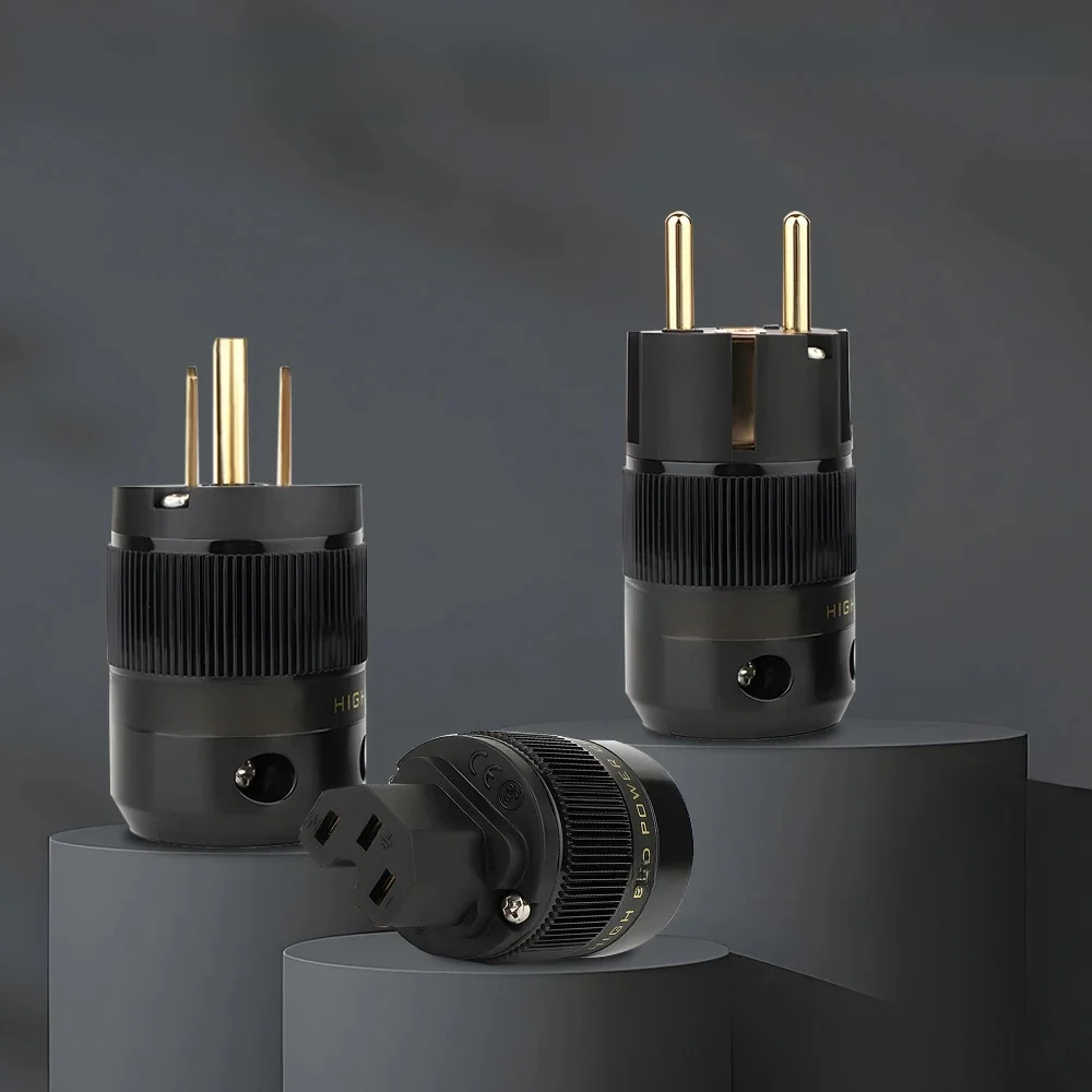 5 par wtyczek zasilających audio, posrebrzane, gniazdo europejskie, złącze zasilania AC, z blokadą śrubową, 15A/125V, ręcznie wykonane, do samodzielnego montażu, wysokiej jakości kabel zasilający dla entuzjastów audio. — zdjęcie produktu 7