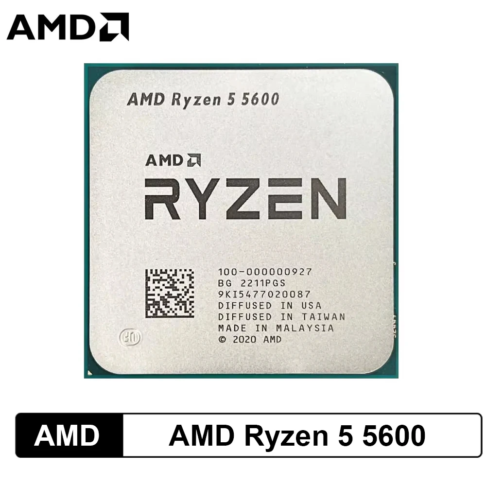Image of AMD Ryzen 5 5600 Desktop-Prozessor 6C/12T, 4,4GHz, 32MB Cache, AM4, Ohne Kühler