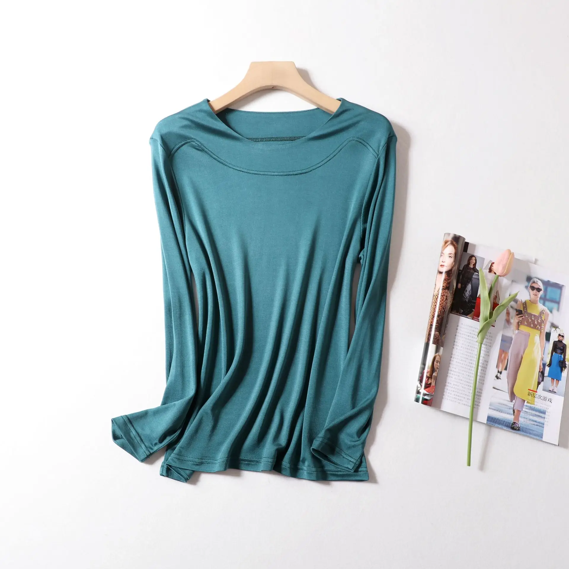 silk tshirt long sleeve clothes t shirt for women tee shirts summer green tops white top womens clothing sexy aesthetic blouses