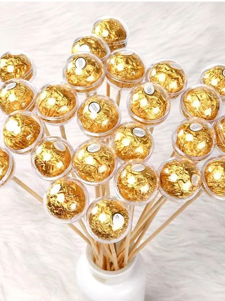 Boîte à bonbons au chocolat sphéroïde boule transparente, 10 pièces, plateau de Bouquet de bonbons à faire soi-même pour décoration de fête d'anniversaire et de mariage