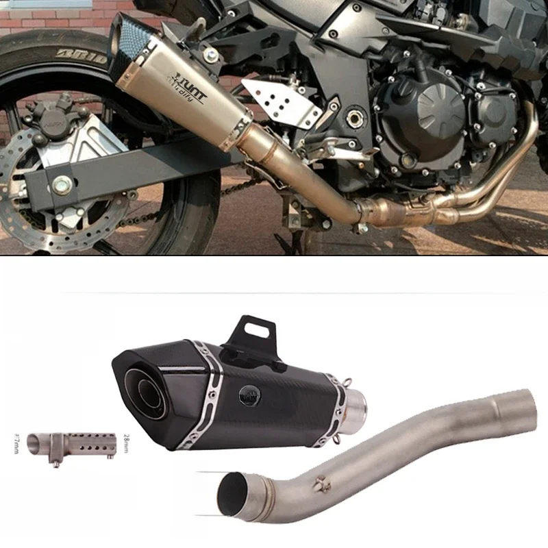 Voor Kawasaki Z750 2004-2008 Motorfiets Uitlaat Tips 51mm Uitlaat Slip Op Midden Link Pijp Met DB Killer roestvrij Staal Escape - afbeelding 2