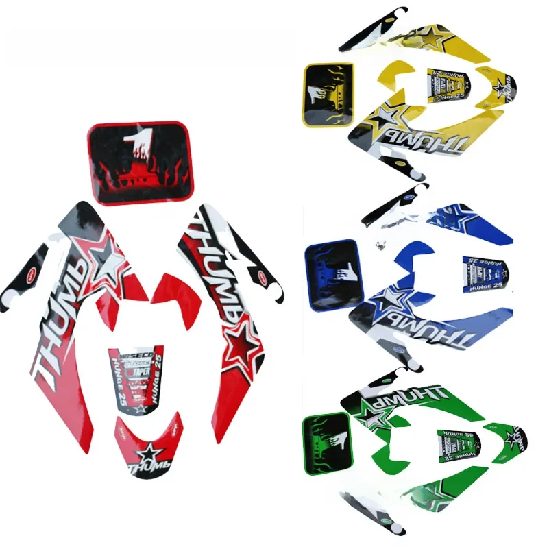 AliExpress NONE Motorcycle Decal Sticker Red Blue Yellow Green Racing Motorcycle Kohis Sticker Crf50 Sticker for CRF 50cc Pit Dirt Bike Decal