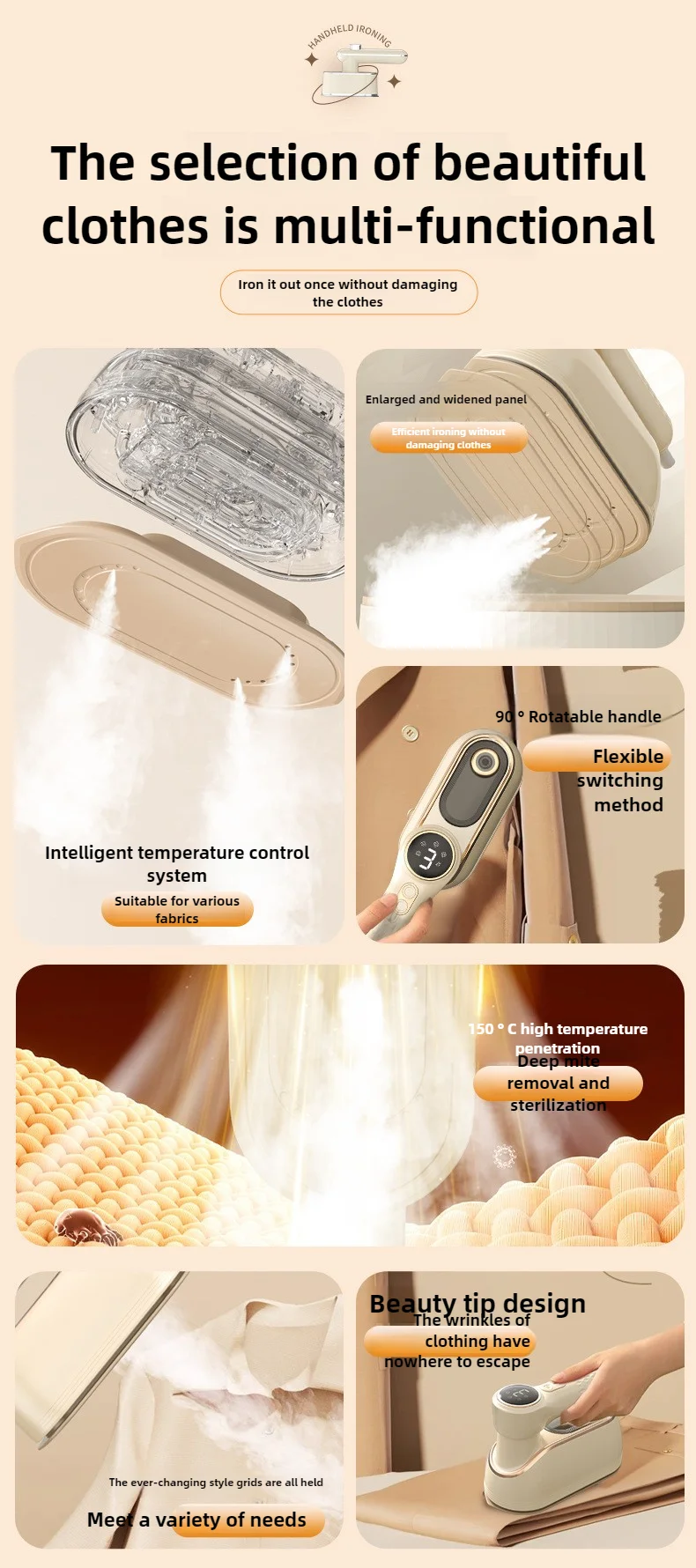 의류 용 여행용 스티머 휴대용 미니 다림질 기계 휴대용 미니 스티머 가정용 의류 스티머 EU UK 플러그