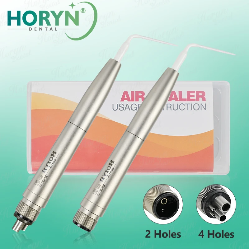 Horyn Dental Air Scaler Handpiece 2/4 Holes With 5 Endodontic Plastic Tips Tooth Cleaning Perio Scaling Irrigation Tool