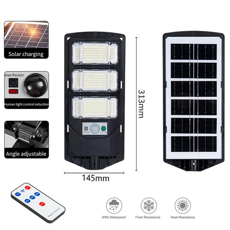 LED Solar Lights Outdoor Waterproof Motion Sensor Street Lighting With 3 Mode for Garden Patio Path Remote Control Yard Light
