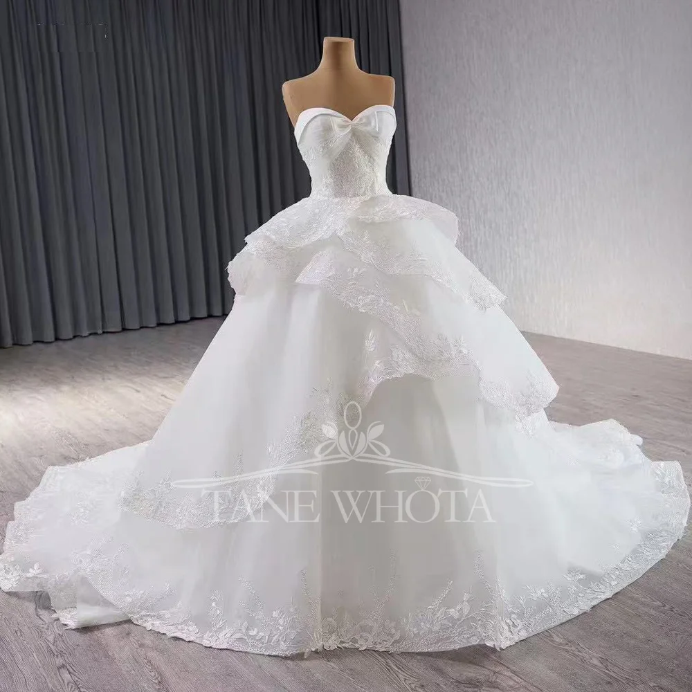 Милое белое кружевное бальное платье Свадебное платье из органзы XXL Самый популярный Vestido De Novia