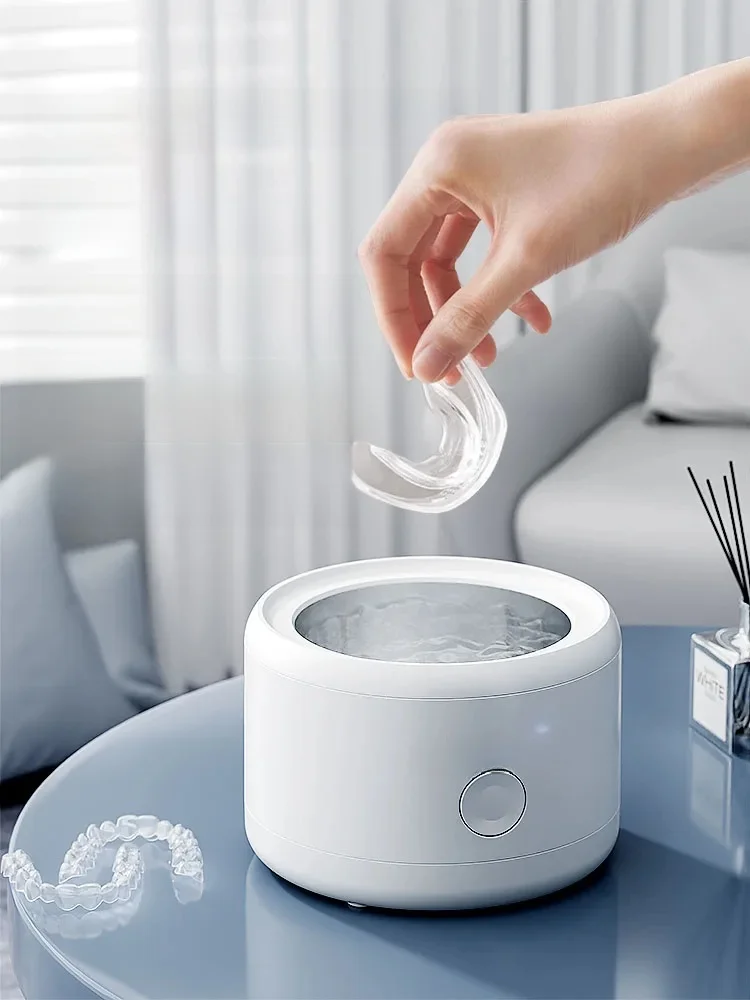 Machine de nettoyage à ultrasons, nettoyeur automatique de prothèses dentaires, nettoyeur rechargeable par USB avec nettoyeur, 3 modes, pour tous les appareils dentaires
