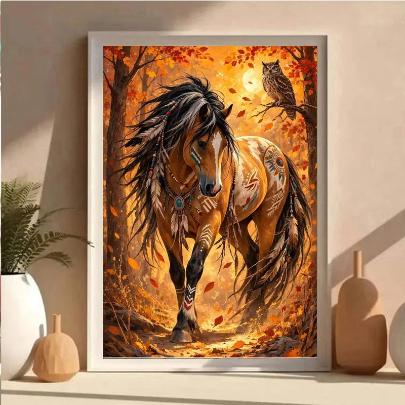 This AB diamond DIY painting set, featuring owl and horse designs, is ideal for adults and beginners alike.