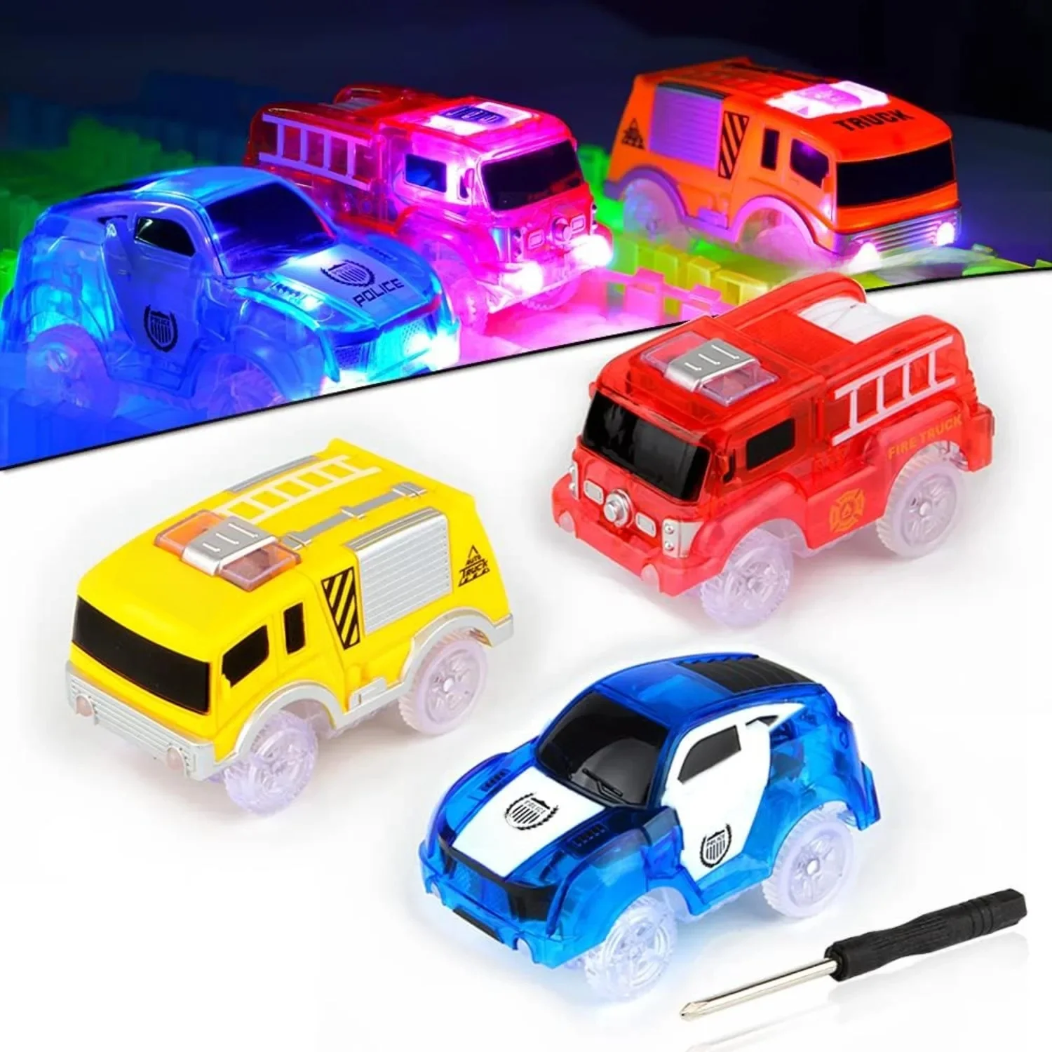 Alleen tracks Auto's Vervangende Flex Track Raceauto's voor Magic Tracks Glow in the Dark LED-verlichting voor de meeste autotrails voor kinderen - afbeelding 2