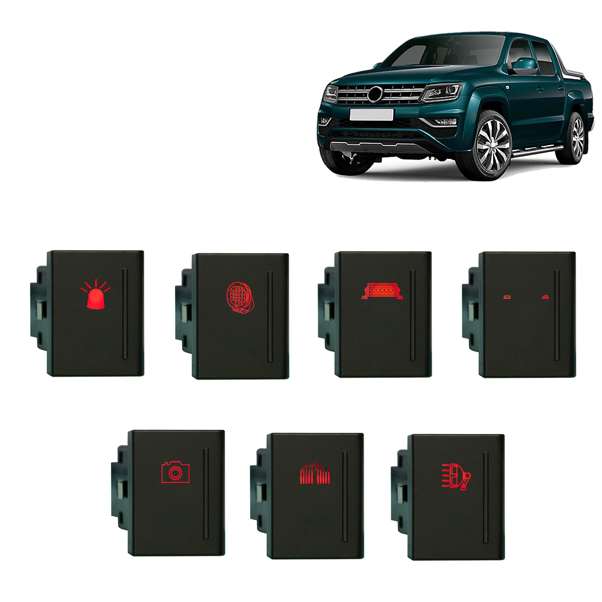 Przycisk 12V 3A z czerwoną diodą LED / Włącz/Wyłącz Światła Tylne, Światła Postojowe, Światła Obrysowe do VW AMAROK 2009-2016 Akcesoria Volkswagen OEM — 2