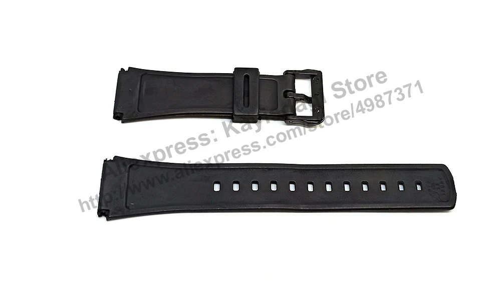 22mm Black Rubber Watch Band / Strap Comp. for Casio Databank DBC-32 , DBC-32C , DBC-32D