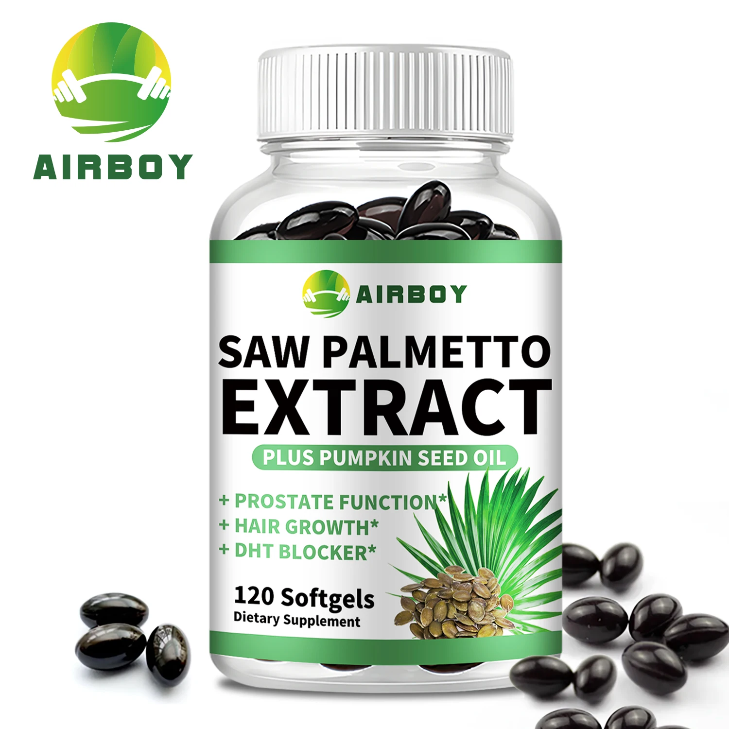 Saw Palmetto - Prostate Support, Prevents Hair Loss, Urinary Tract Health, Promotes Hair Growth - 120 Capsules