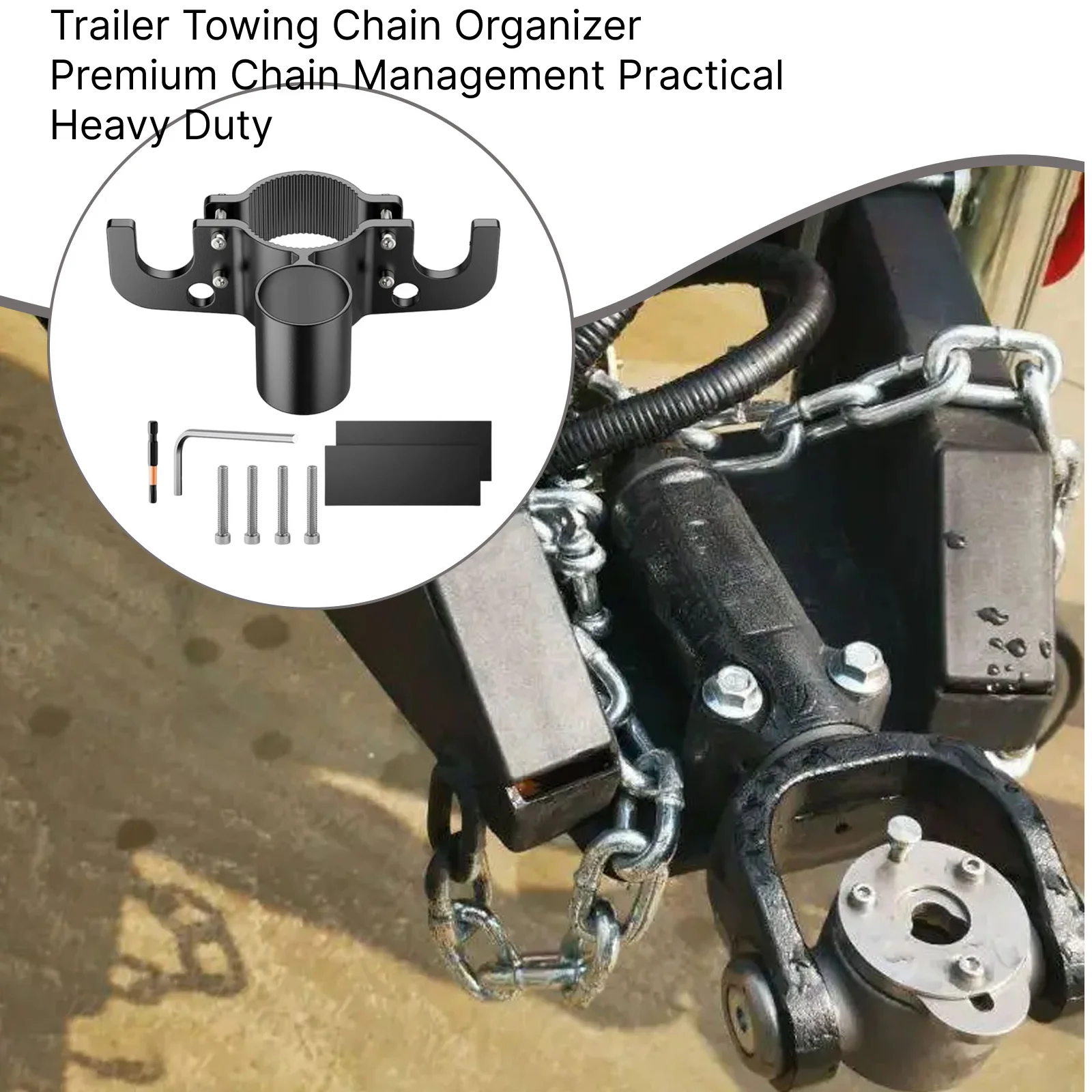 

Trailer Towing Chain Organizer Premium Chain Management Practical Heavy Duty
