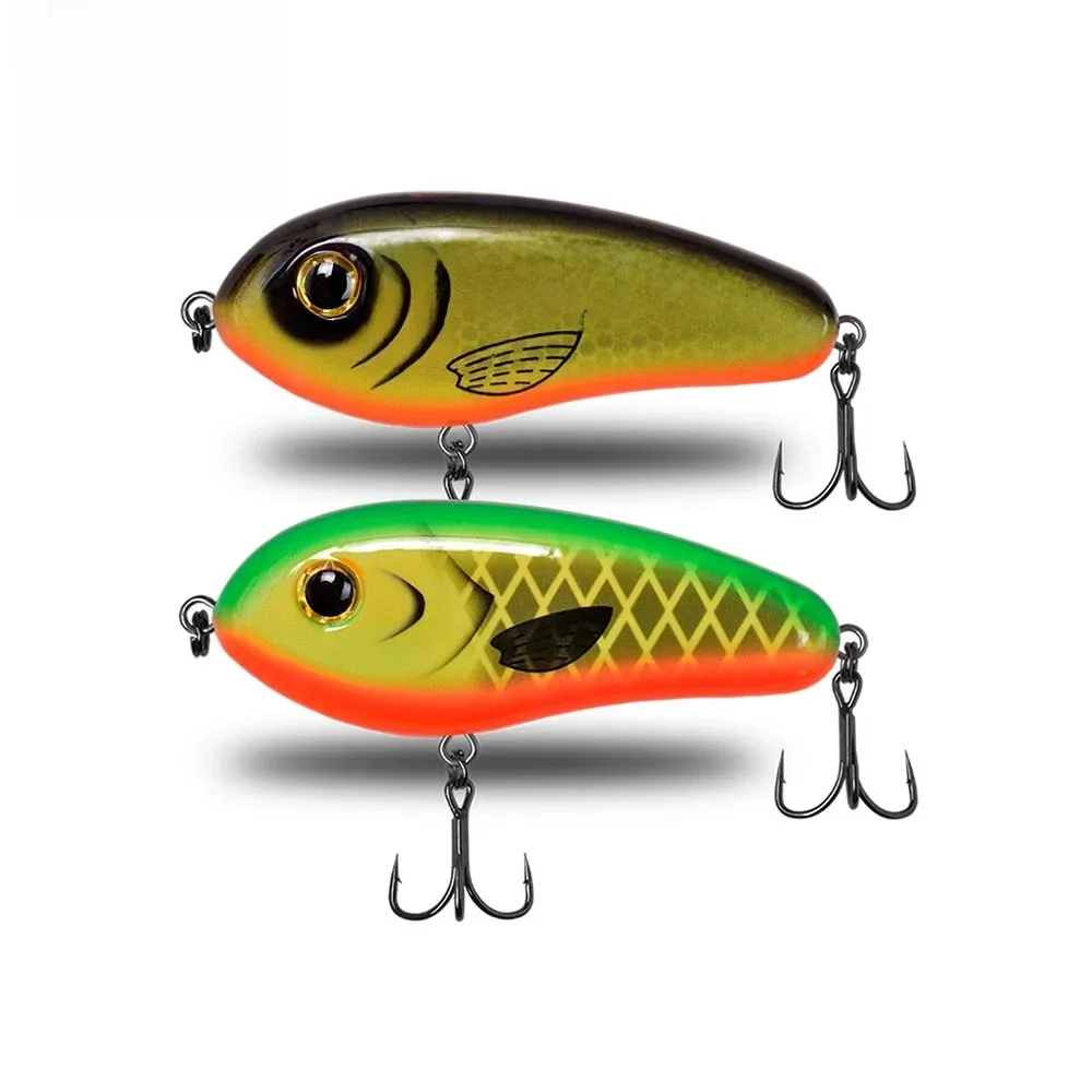 Petit appât rigide coulant à enfoncement lent,leurre artificiel idéal pour la pêche au brochet, bar, 60 mm, 11 g,