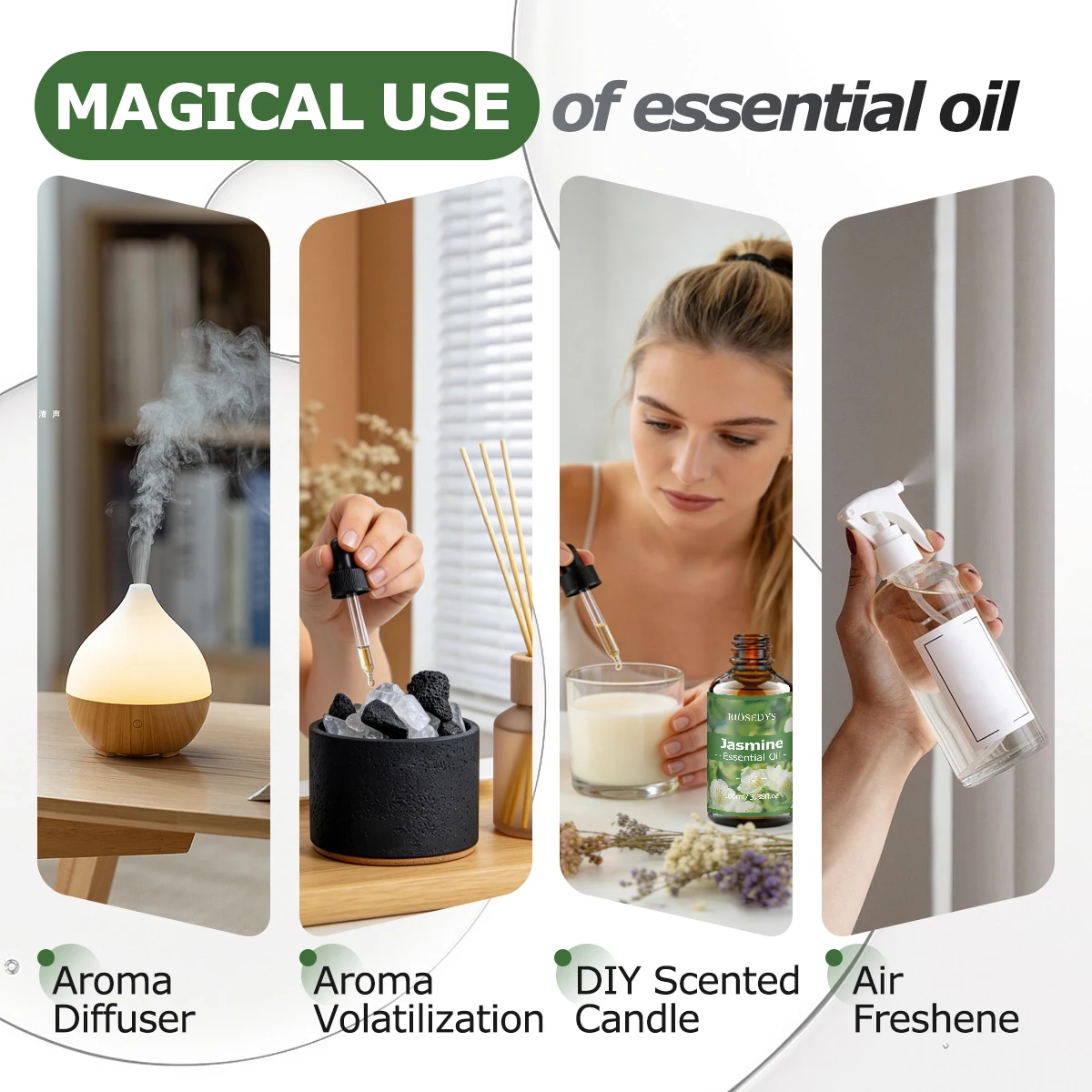 JASMIN Ätherisches Öl, Elegantes Blumenduftöl für Diffusoren, DIY Duftbasteleien & Aromatherapie, Sanftes und Reichhaltiges Aroma – Detail 8
