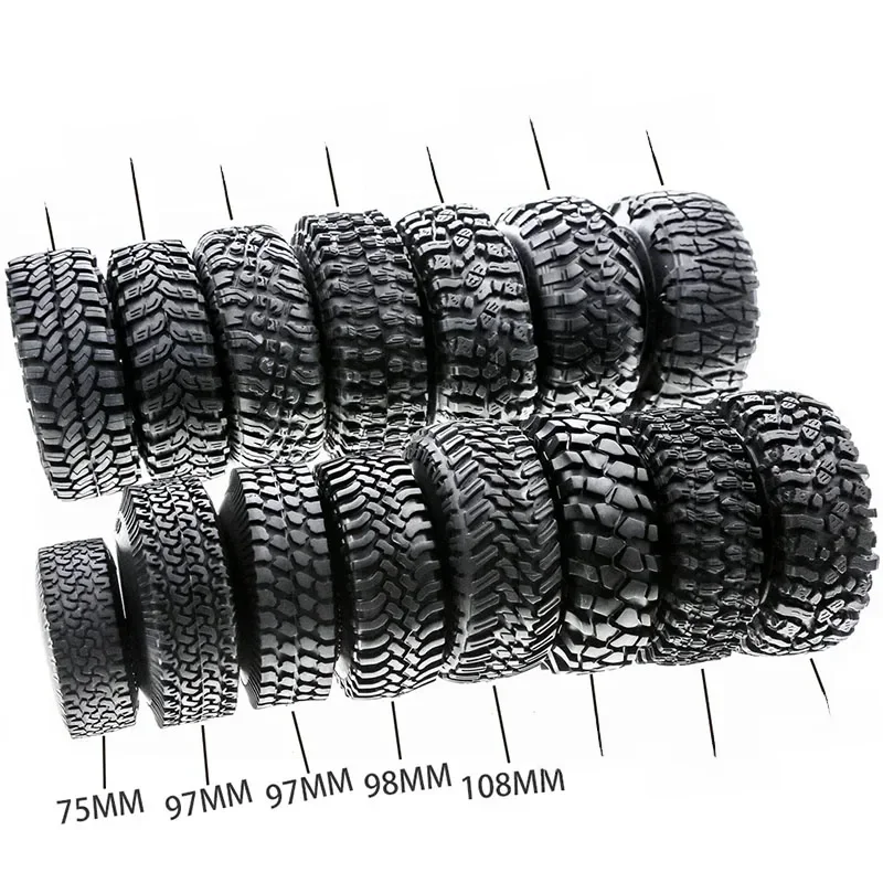 Pneus de roue en caoutchouc de 1.9 pouces, 4 pièces, pour 1:10 RC Rock inoler TRtage Bronco D90 D110 Axial scx10 90046 RCversiCC01 TF2