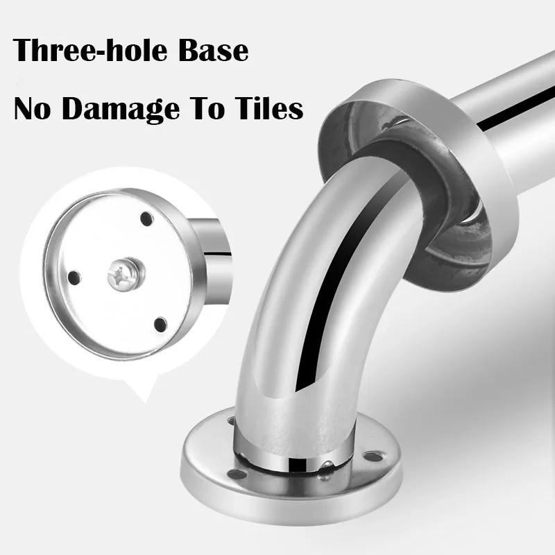 Bathroom Safety Accessories Stainless Steel Toilet Handrail Bar Shower Handle Safety Helping Handle Towel Rack Non-slip Grip