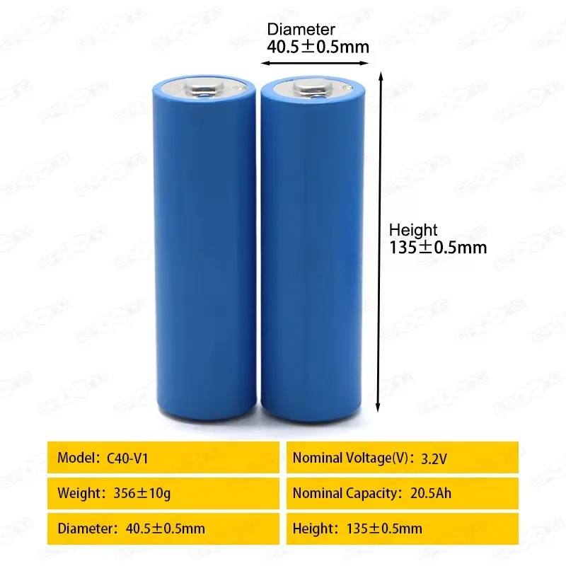 40135 C40 3.2V 20Ah LiFePO4 خلية بطارية أسطوانية قابلة للشحن للمركبات الكهربائية والطاقة الشمسية وأنظمة الطاقة التي يمكنك صنعها بنفسك