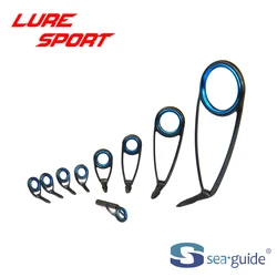 SeaGuide 9pcs Spin Guide Set Blue LS Ring Black Steel Frame HBXOHLSG-4 20 HBXULST Rod Building component Repair DIY Accessory