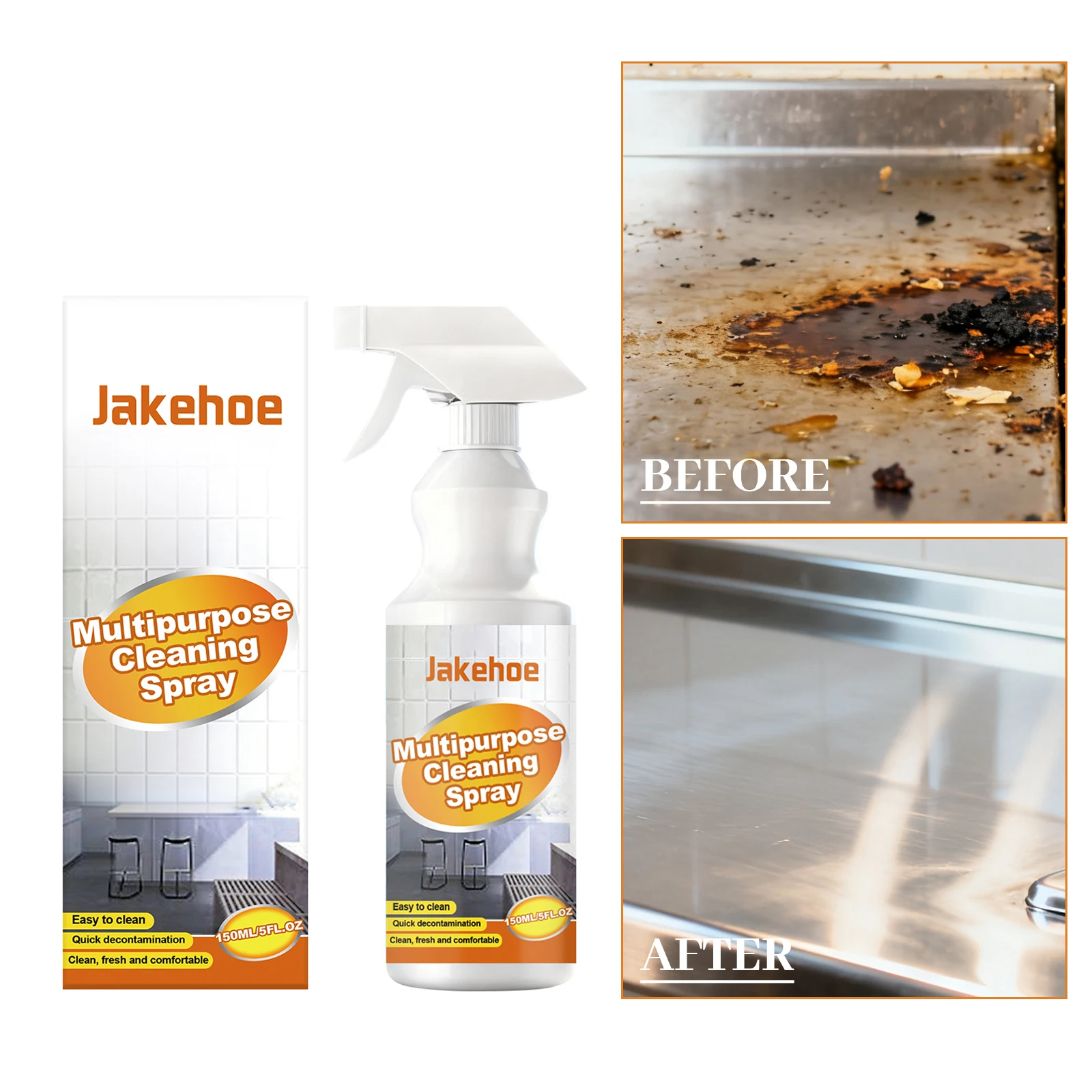 150ML Household Multipurpose Cleaner Quick Stain Removal Restoring Gloss Cleaning Stubborn Dirts Powerful Degreasing Descaling Home Cleaner Spray