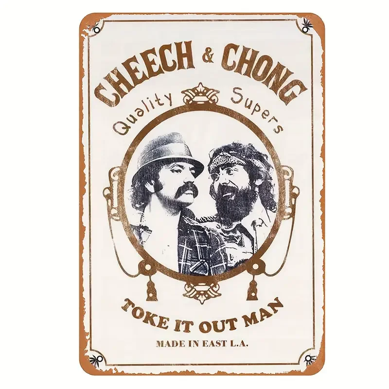 

1pc, "CHEECH & CHONG TOKE IT OUT MAN " Metal Tin Sign (8''x12''/20cm*30cm), Vintage Plaque Decor Wall Art, Wall Decor, Room Deco