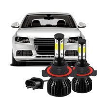 2PCS Car LED Headlights H13 Spotlights 4 Sides High Low beam 150W Universal for Vehicles Dc12v
